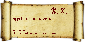 Nyúli Klaudia névjegykártya