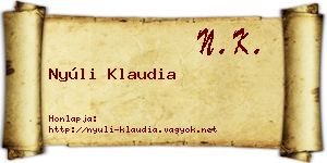 Nyúli Klaudia névjegykártya